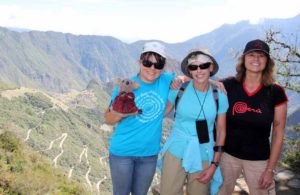 Machu-Picchu-sun-gate-posing-group-of-women
