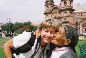 Cusco-peru-janet-kissed-by-local-woman