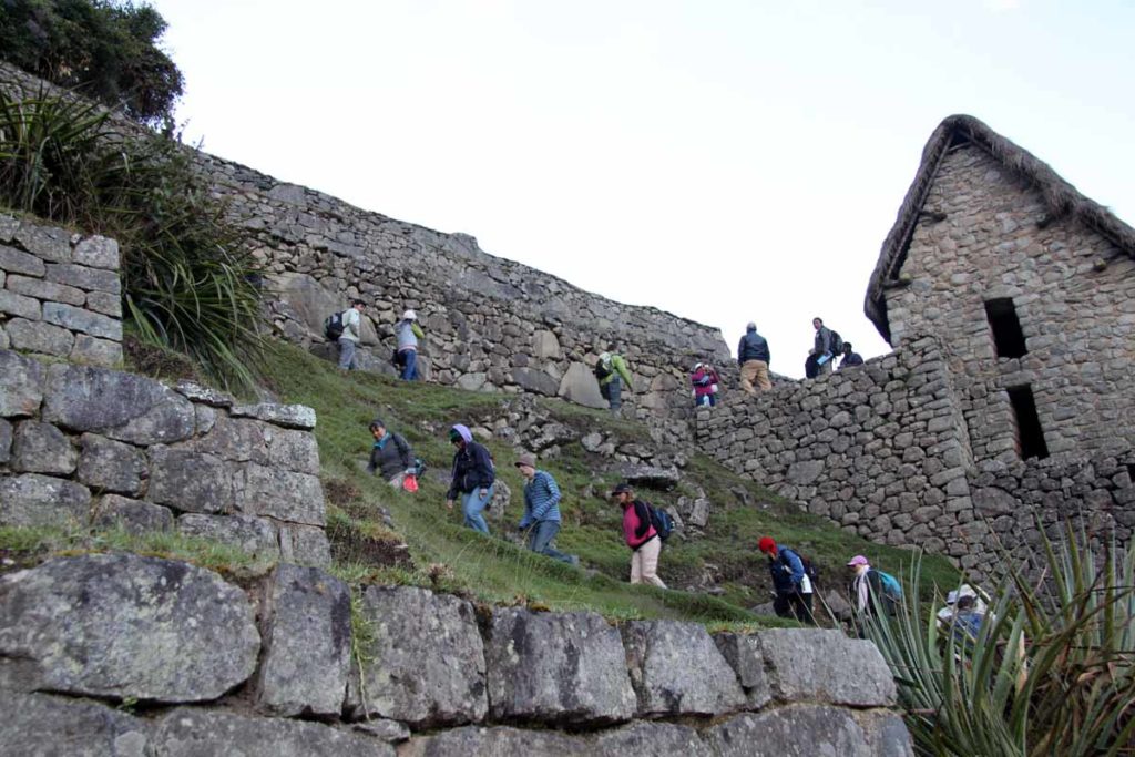 Machu-Picchu-sunrise-walking-to-terrace