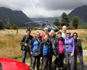 Fox-Glacier-heli-hike-our-group-in-front-of-helicopter-at-airstrip