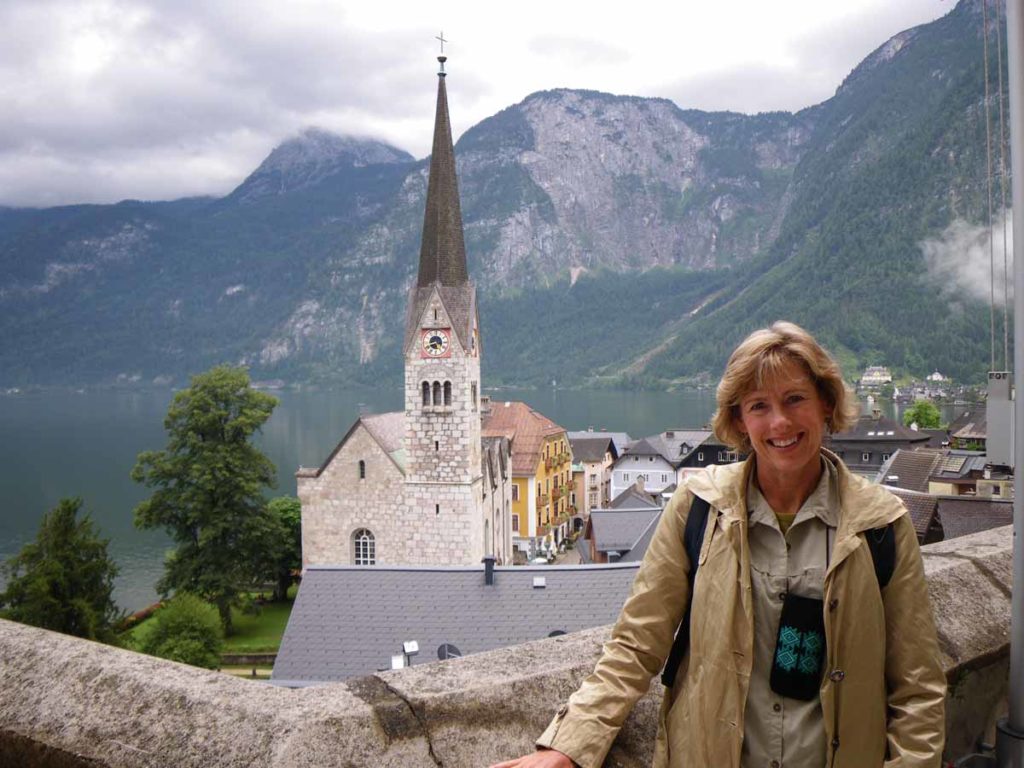 austria-hallstatt-janet-with-church-town-behind