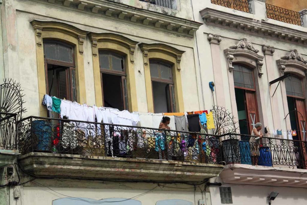 Cuba-Havana-wrought-iron-balcony-laundry