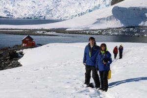Antarctica-Brown-base-nadia-dave-posing-in-snow