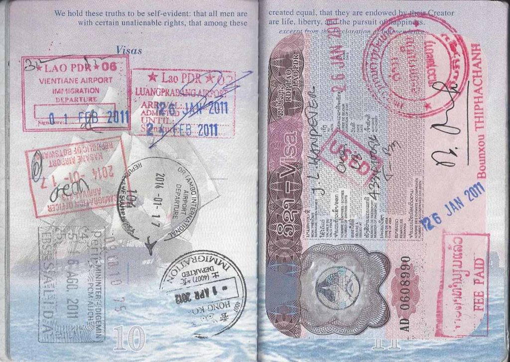 Laos-visa-passport-pages