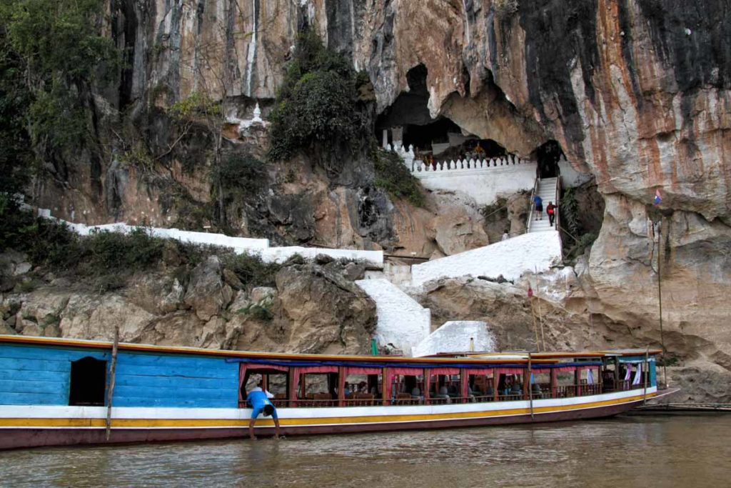 Laos-Mekong-River-Pak-Ou-Caves-steps-boat