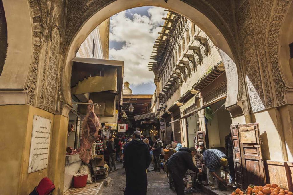 Morocco-Fez-medina-crowded-street