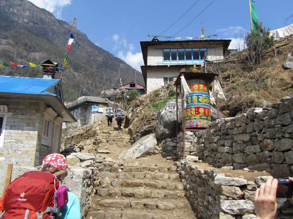 Nepal-trek-walking-through-villages