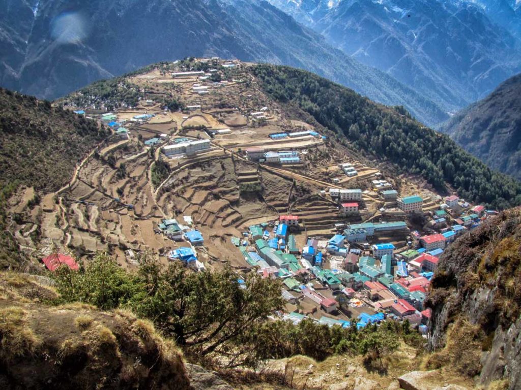Nepal-trek-Namche-Bazaar-aerial-view