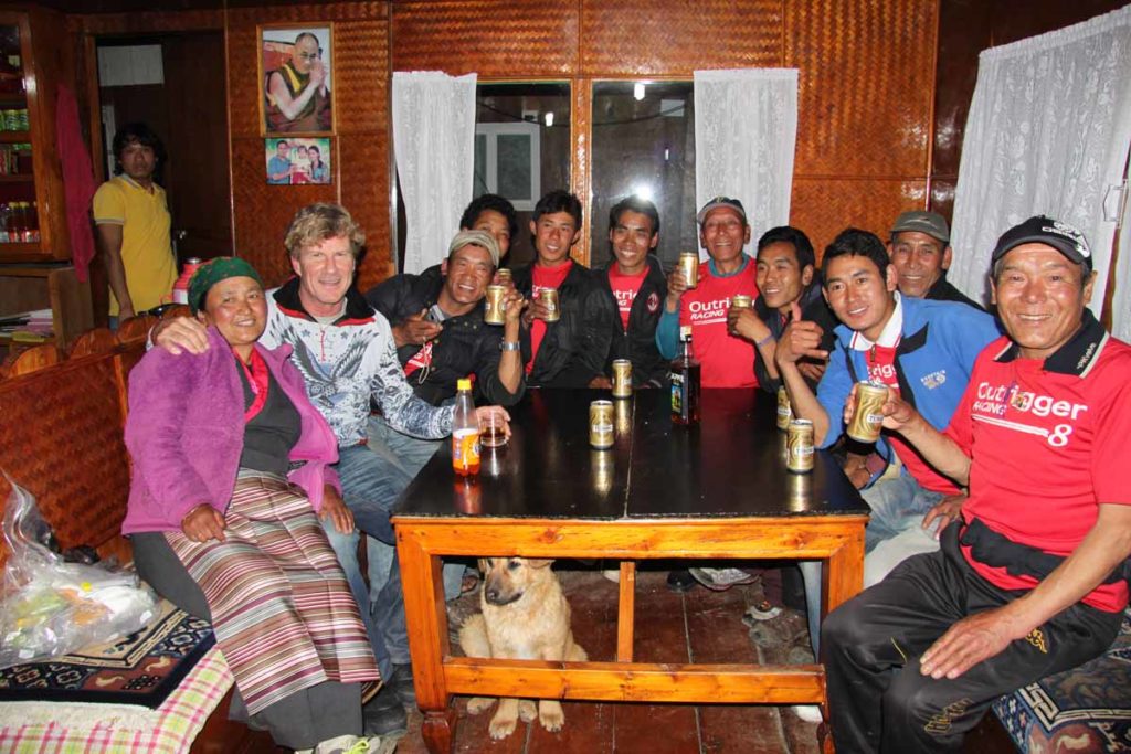 Nepal-trek-Lukla-farewell-dinner-sherpa-team