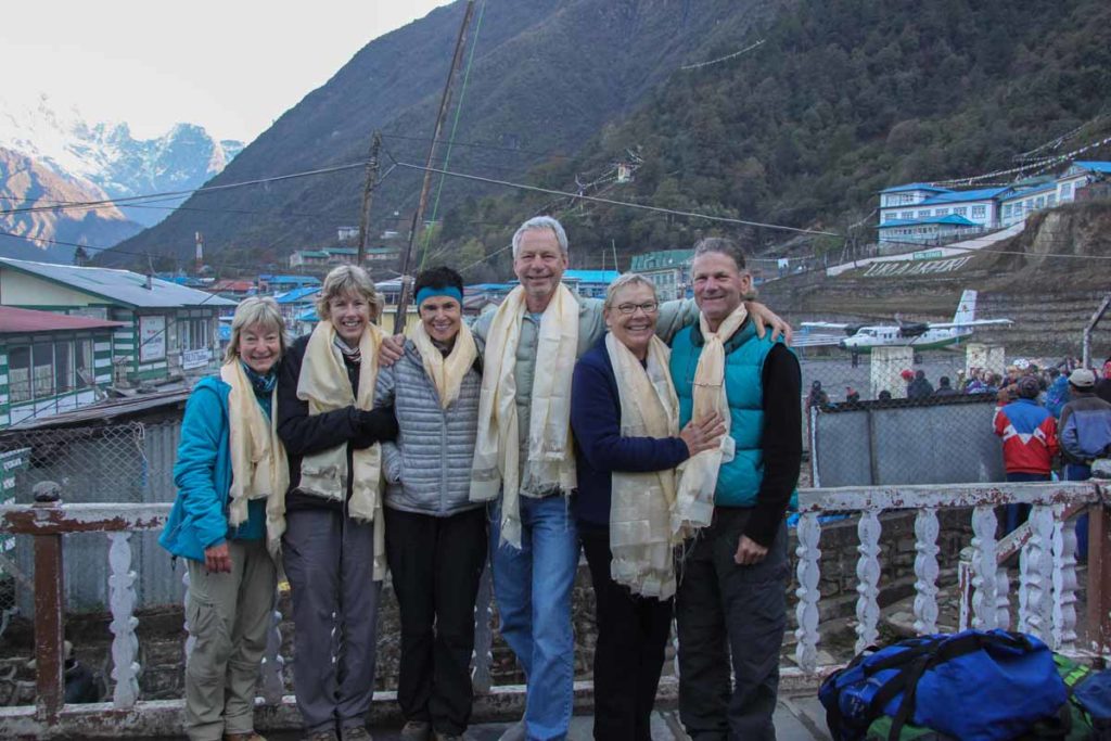 Nepal-trek-lukla-goodbyes-khata-scarves