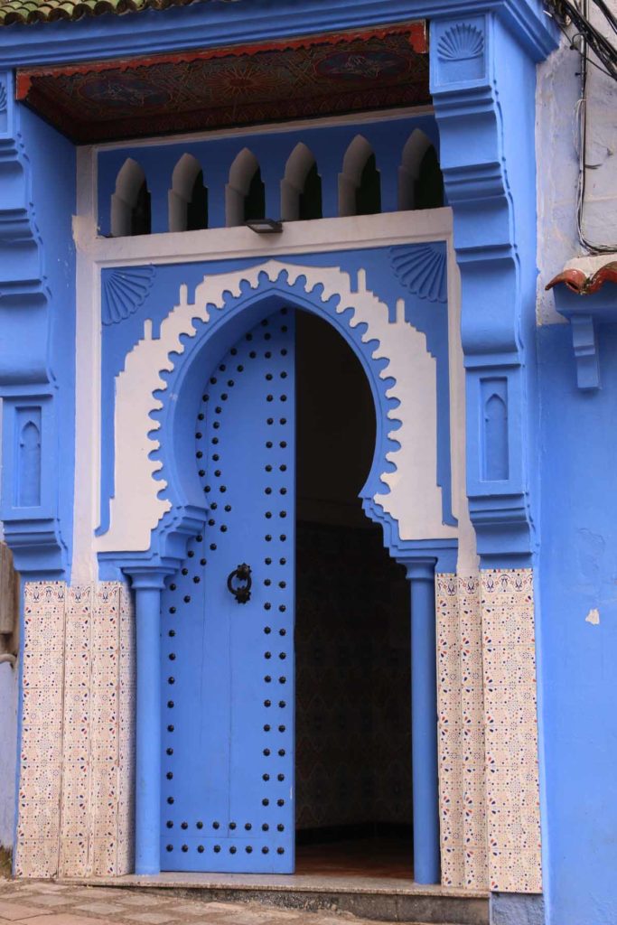 Morocco-Chefchaouen-ornate-blue-door